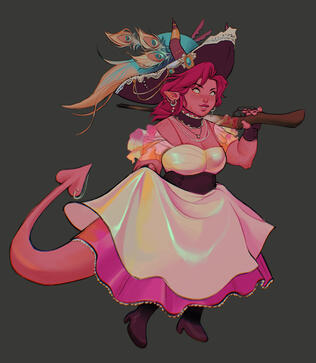 fully rendered, full body
